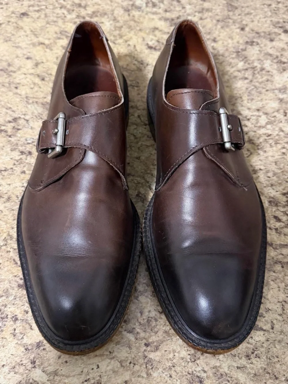Allen Edmonds 9 D Norwich Brown Monk Strap Dress Shoes 0222 Burnished Dovetail